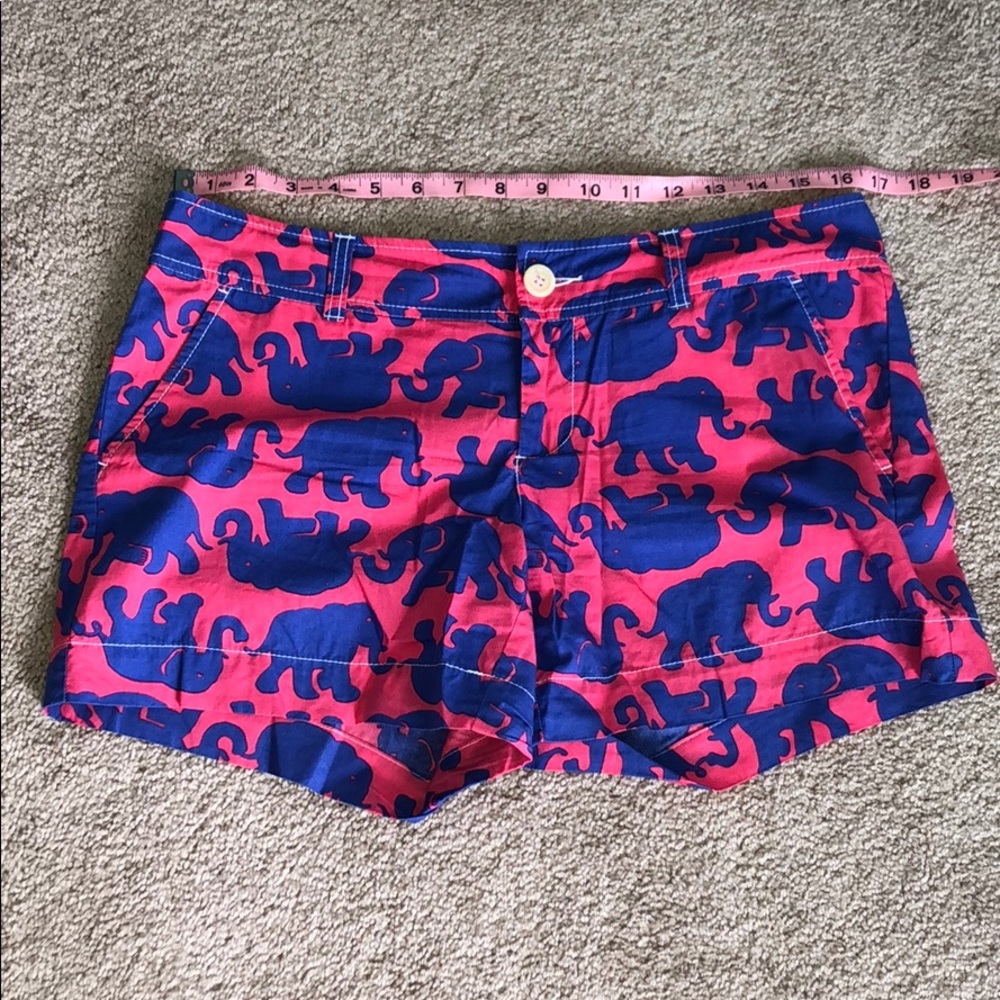 Lilly Pulitzer Pink and Blue Elephant Print Shorts